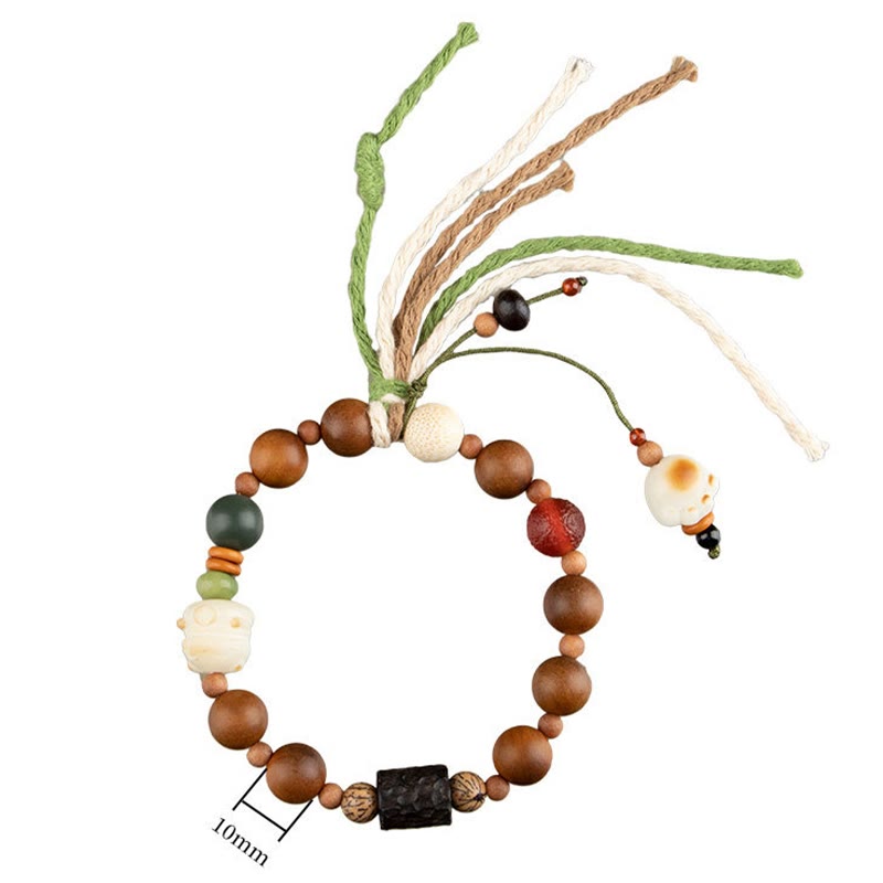 Buddha Stones Fulmine Legno Bodhi Seme Zampa di Gatto Artiglio Auspicio Protezione Nappa Braccialetto - image 10