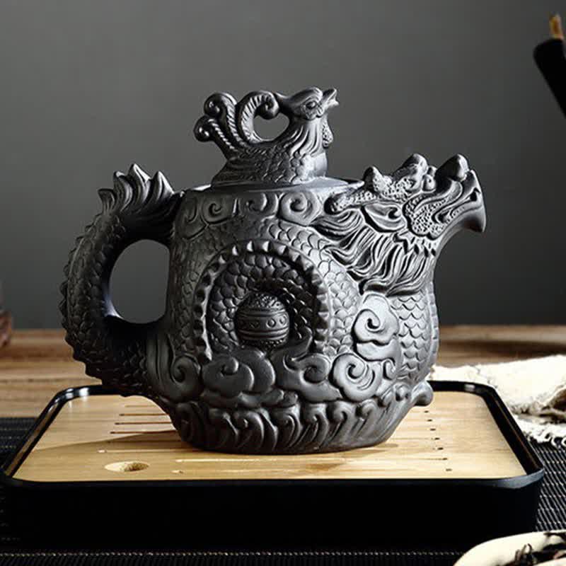 Teiera in ceramica vintage Dragon Phoenix