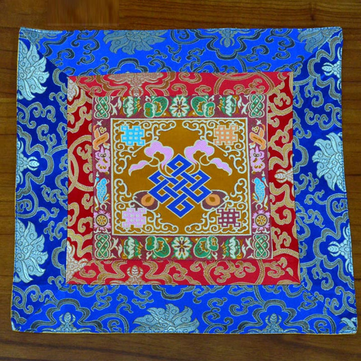 Tappetino per preghiera, meditazione, forza, nodo infinito, Vajra Man-Bcu, Kalachakra, simboli di buon auspicio