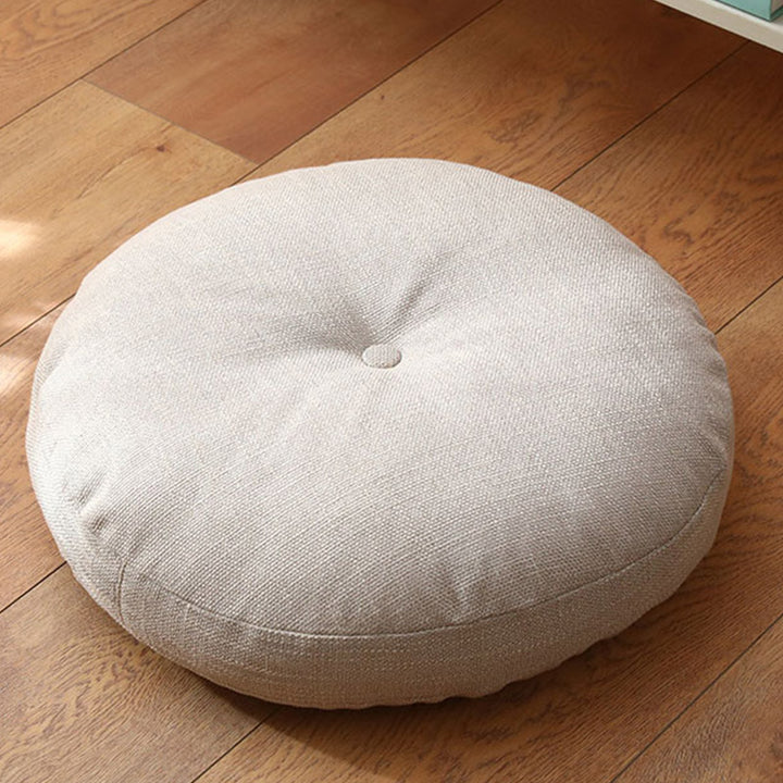Cuscino per seduta da meditazione in lino con motivo semplice Buddha Stones e loto, decorazione per la casa e il soggiorno