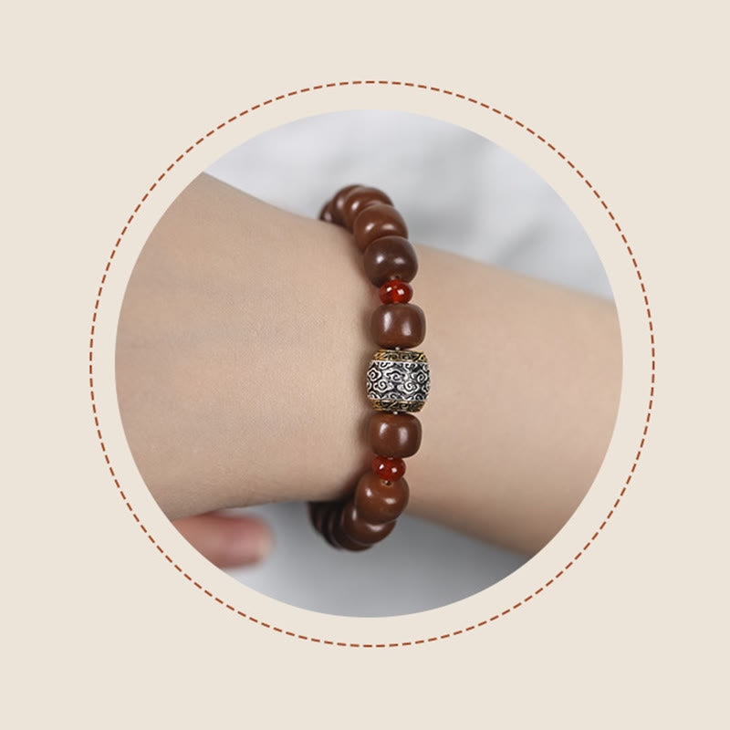 Braccialetto di perline di carattere Fu Buddha Stones, semi di Bodhi, nuvola di buon auspicio, pace