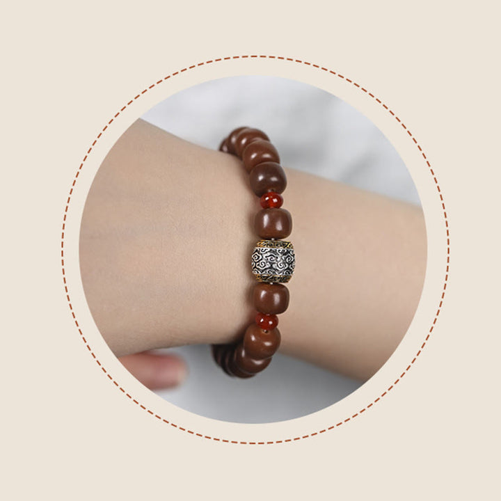 Braccialetto di perline di carattere Fu Buddha Stones, semi di Bodhi, nuvola di buon auspicio, pace