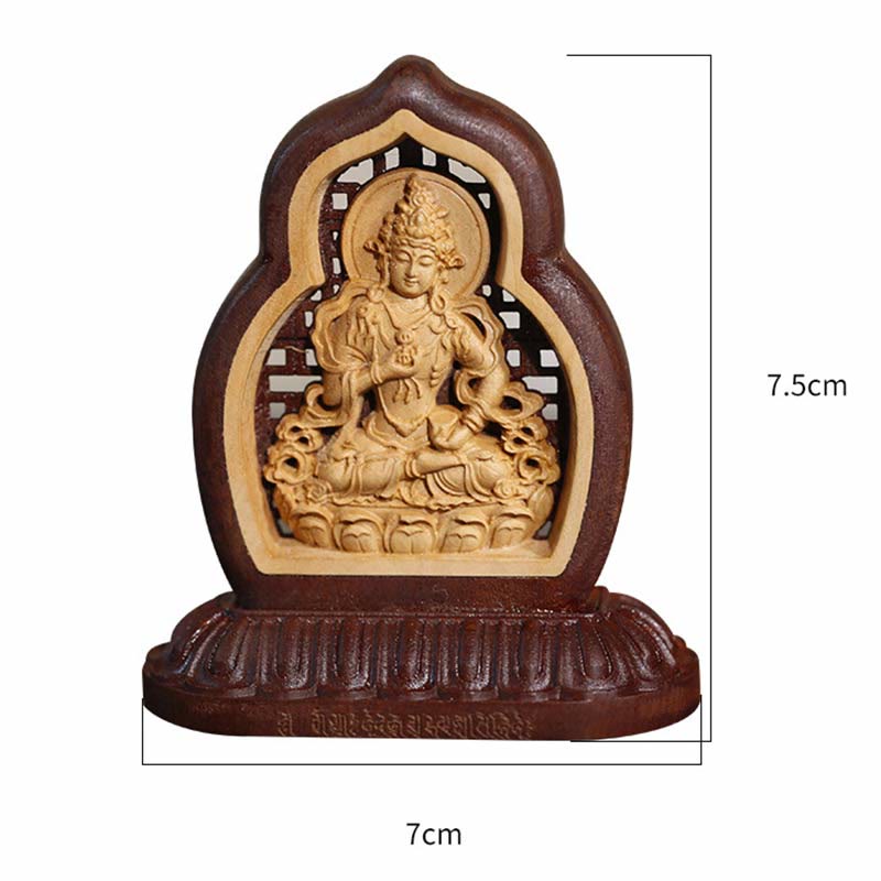 Statua di compassione incisa in legno del Buddha Vajrasattva, decorazione figurina - image 5