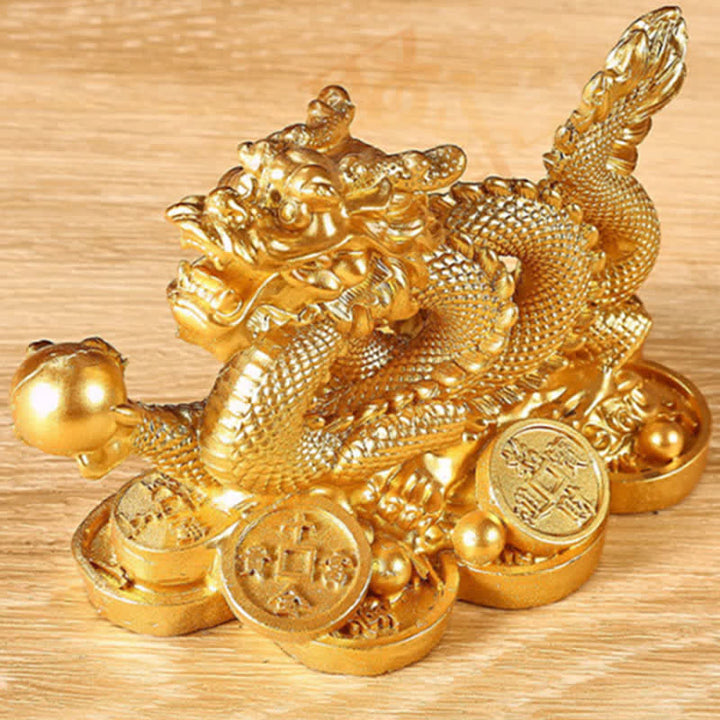 Buddha Stones Feng Shui Drago Moneta di rame Ricchezza Successo Fortuna Decorazione