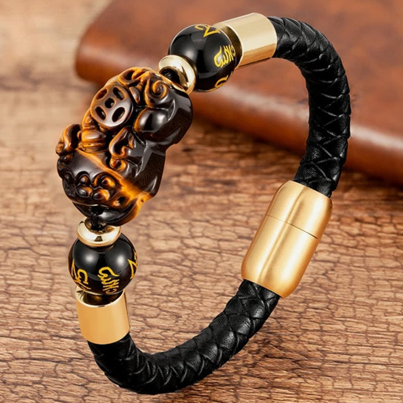 Braccialetto Pixiu con occhio di tigre FengShui