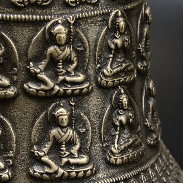 Campanello a vento con drago e Buddha inciso tibetano, decorazione da appendere alla parete in rame - image 3