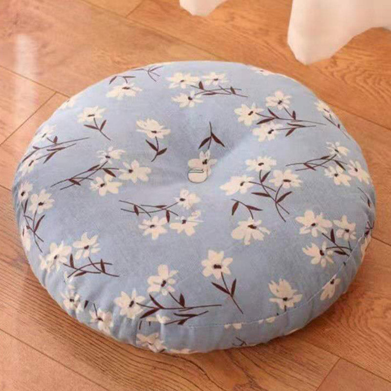 Cuscino per seduta da meditazione in lino con motivo semplice Buddha Stones e loto, decorazione per la casa e il soggiorno