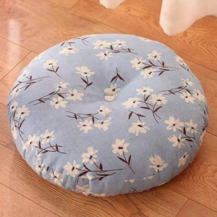 Cuscino per seduta da meditazione in lino con motivo semplice Buddha Stones e loto, decorazione per la casa e il soggiorno