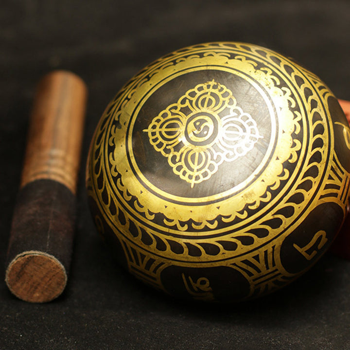 Buddha Stones Ciotola tibetana per la meditazione, realizzata a mano per la guarigione e la consapevolezza, set di ciotole tibetane per il supporto e la protezione