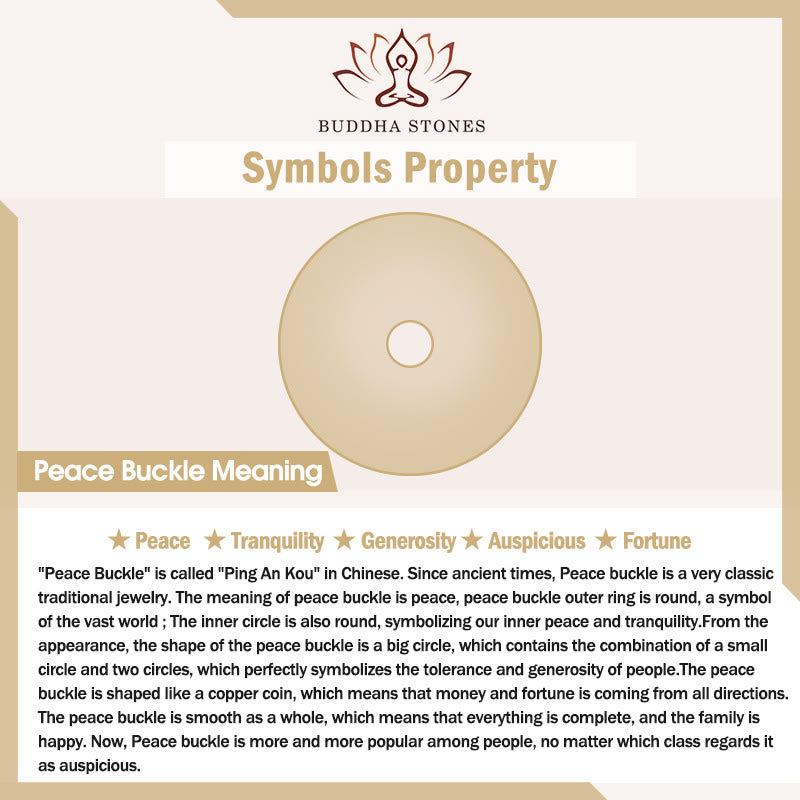Braccialetto di corda intrecciata con fibbia della pace in cinabro fatto a mano con Buddha Stones