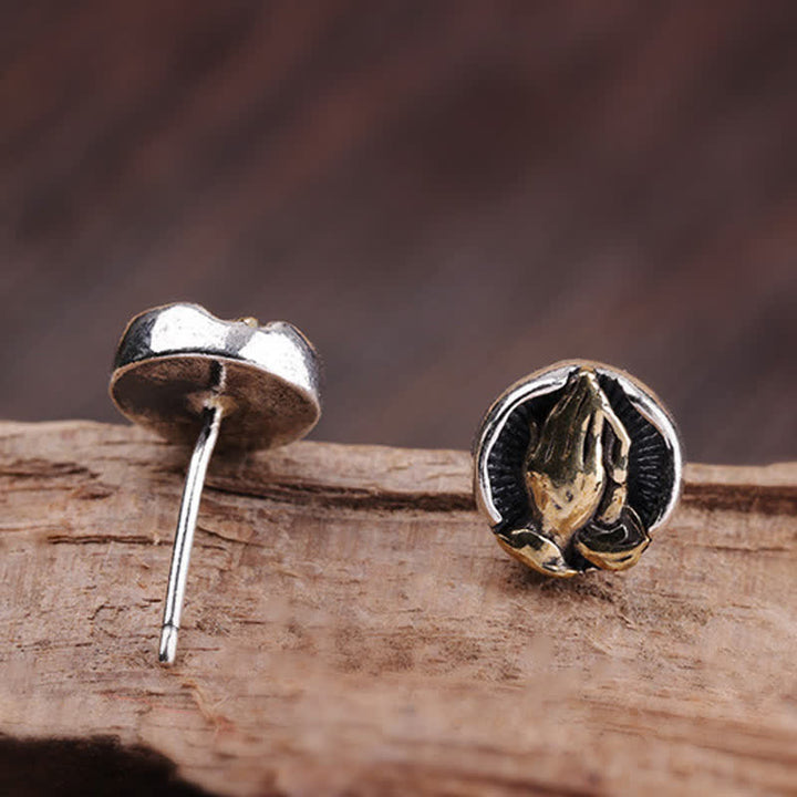 Orecchini a bottone Buddha Stones in argento sterling 925 Namaste Equality - image 12