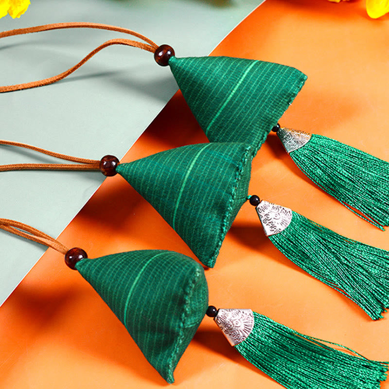 Decorazione appesa con nappa di protezione del sacchetto del modello Zongzi del festival delle barche drago Buddha Stones