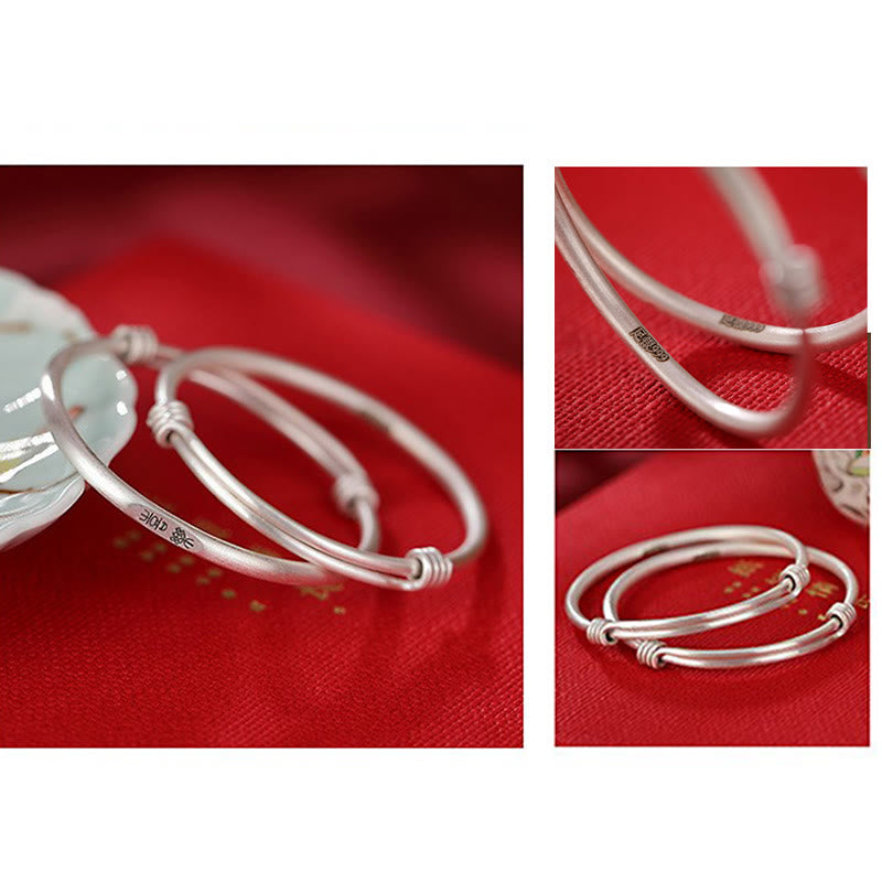 Braccialetto per bambini Buddha Stones 999 Sterling Silver Peace And Joy Protection