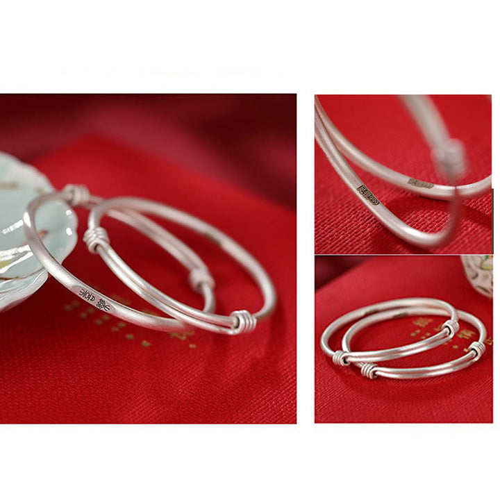 Braccialetto per bambini Buddha Stones 999 Sterling Silver Peace And Joy Protection