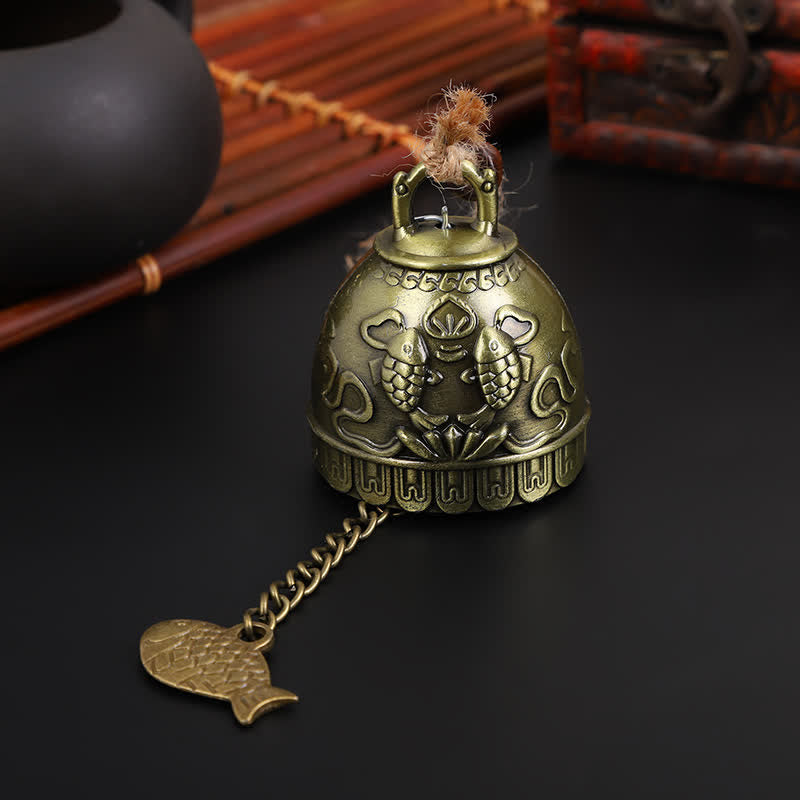 Buddha Stones Feng Shui Buddha Koi Pesce Drago Elefante Campanello a vento Campana Fortuna Decorazione da appendere alla parete