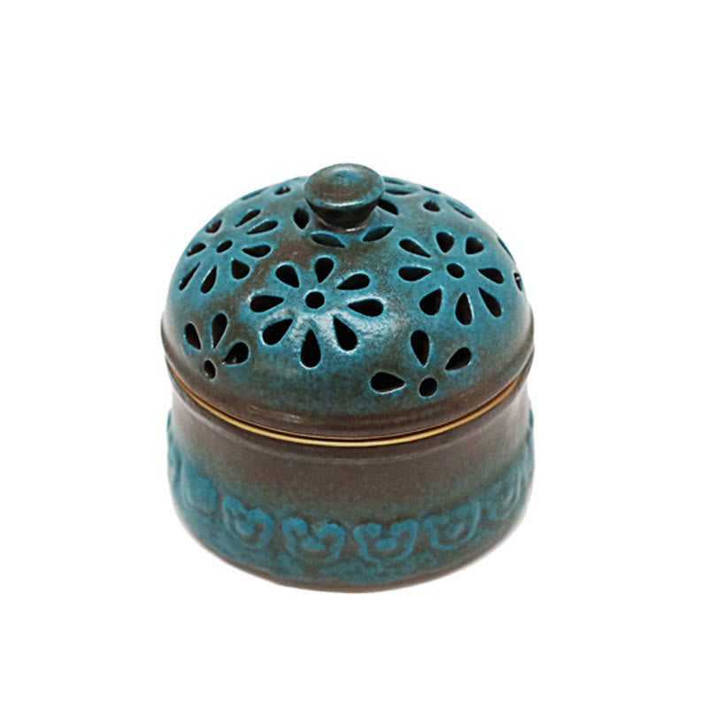 Buddha Stones Mini Hollow Meditazione Spirituale Ceramica Piccolo Bruciatore di Incenso Decorazione