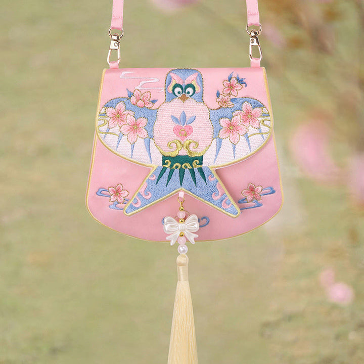 Buddha Stones Fortuna Ricamo Loto Koi Pesce Coniglio Fiore Borsa Hanfu Borsa a Tracolla Borsa a Tracolla