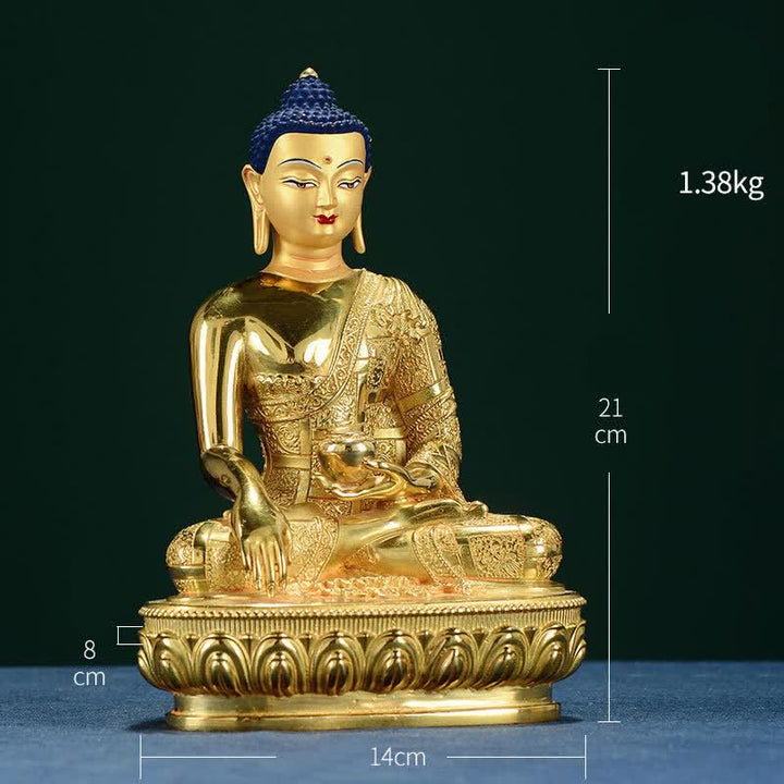 Statua di Buddha Shakyamuni Statua di rame dell'illuminazione Decorazione per la casa - 21*14*8 cm - image 7