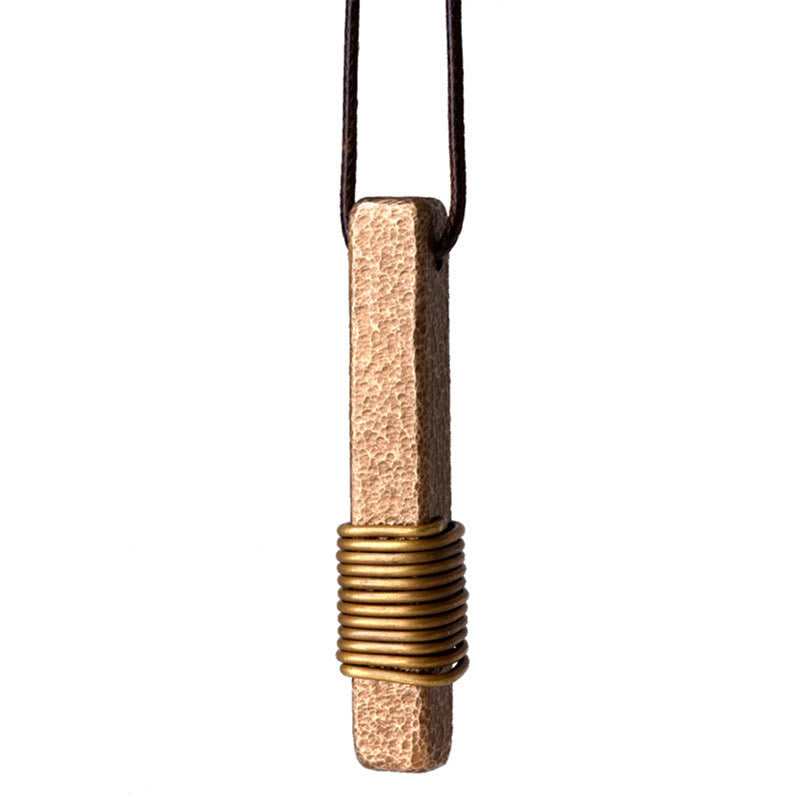 Collana con ciondolo Buddha Stones Vintage Textured Design Rame Ricchezza