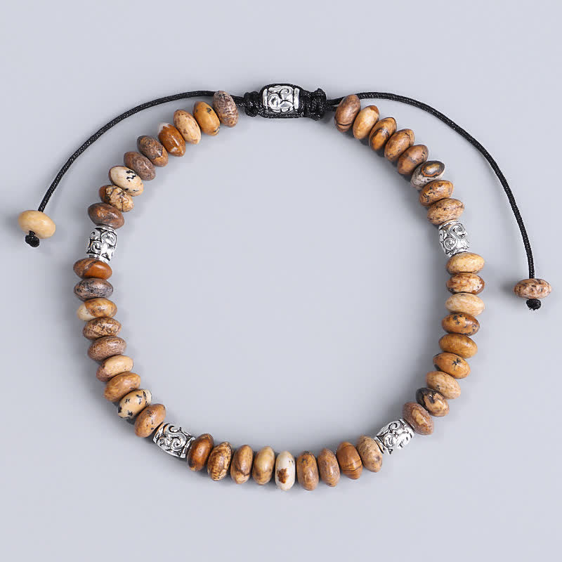 Braccialetto con perline positive Picture Jasper
