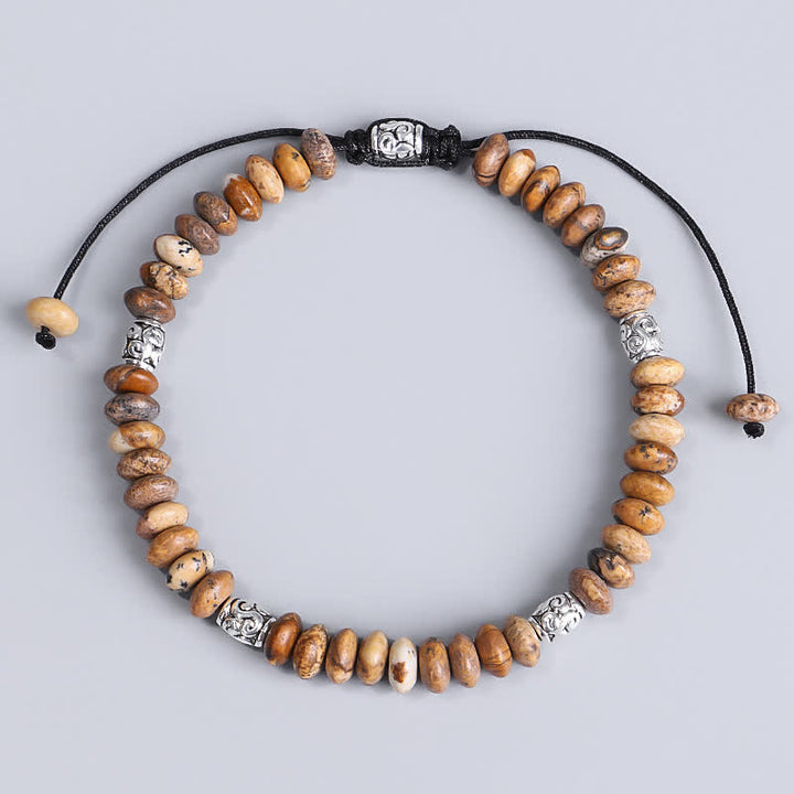 Braccialetto con perline positive Picture Jasper