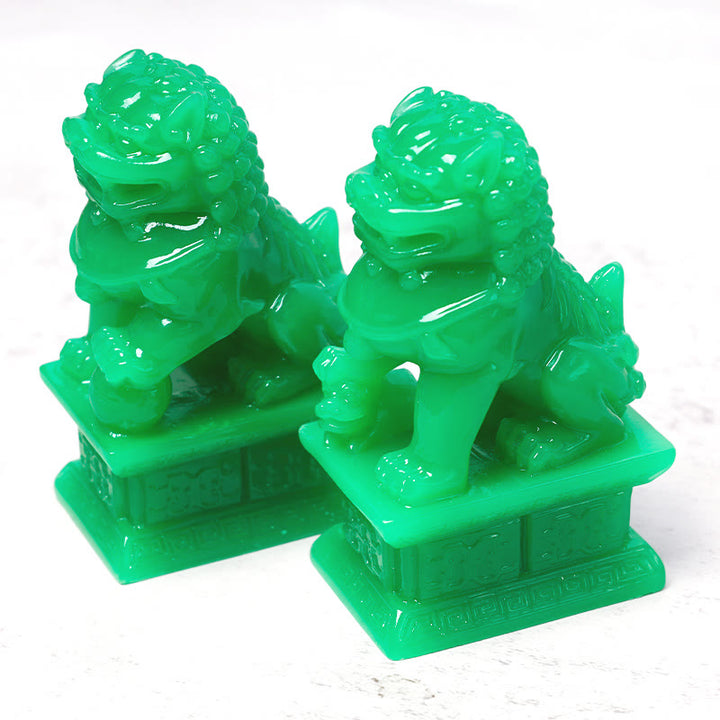 Ricchezza Prosperità Coppia di Fu Foo Cani Guardiano Leone Statue Decorazione Casa