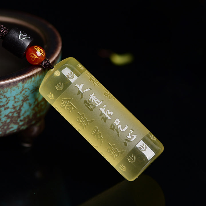Collana con ciondolo "Sutra del cuore" in citrino, felicità e forza