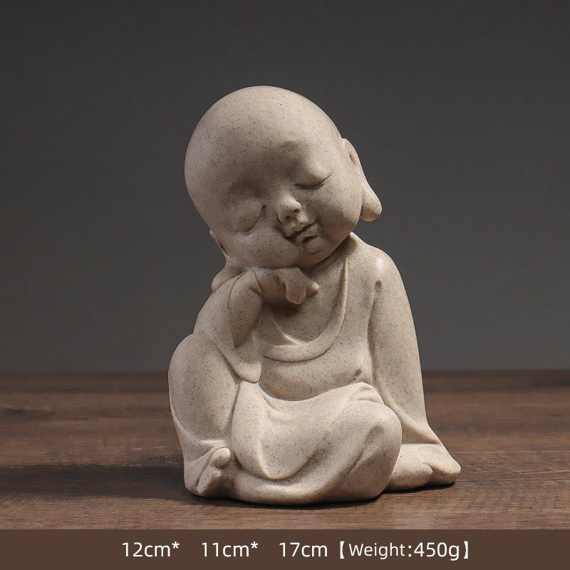 Buddha Stones Meditazione Tibetana Buddha Monaco Benedizione Serenità Resina Decorazione della casa