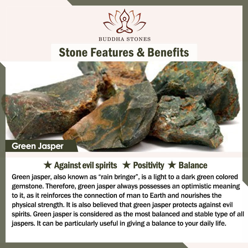 Braccialetto Mala di protezione in diaspro verde tibetano Buddha Stones
