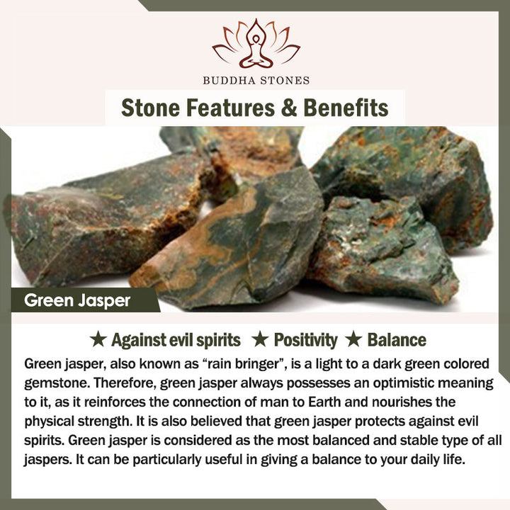 Braccialetto Mala di protezione in diaspro verde tibetano Buddha Stones