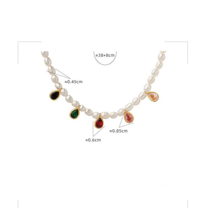 Collana con ciondolo in pietra di cristallo di perla e purezza