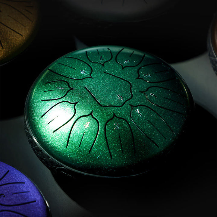 Buddha Stones Steel Tongue Drum Sound Healing Meditazione Yoga Lotus Drum Kit 11 Note 6 Pollici