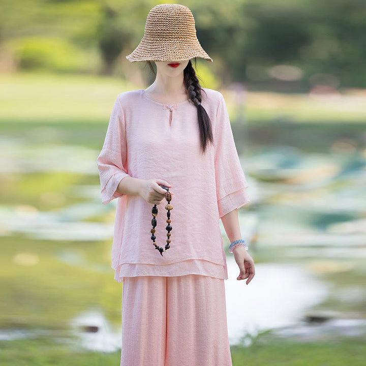 Tai Chi Meditazione Preghiera Zen Spirituale Mattina Pratica Abbigliamento Donna Set - image 18