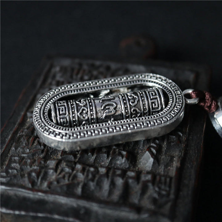Buddha Stones Tibet Om Mani Padme Hum Ruota di preghiera Pace Girevole Decorazione da appendere all'auto