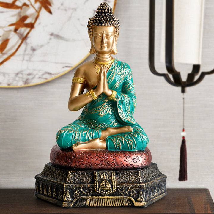 Buddha Stones Statua in resina della compassione del Buddha Decorazione