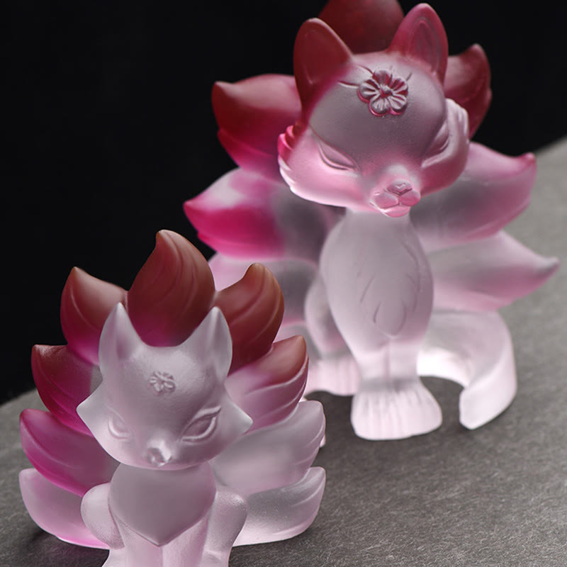 Buddha Stones Piccola Volpe a nove code Successo Forza Casa Figurina Decorazione