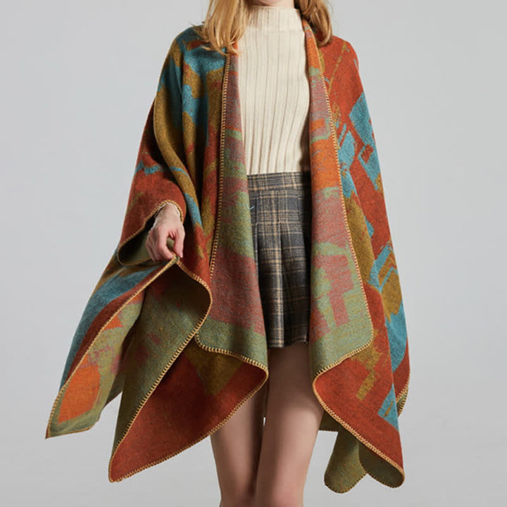 Scialle caldo mantello sciarpa arancione tibetano - image 10