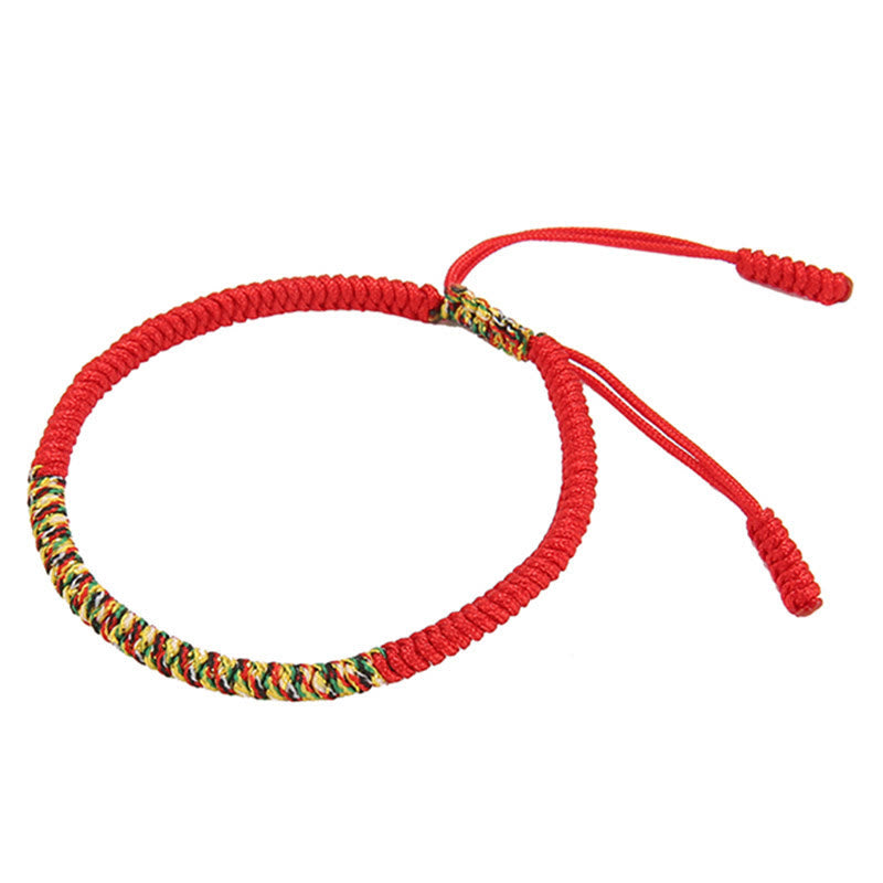 Bracciale intrecciato con nodo King Kong multicolore fatto a mano in pietra Buddha Stones tibetano, fortuna e forza