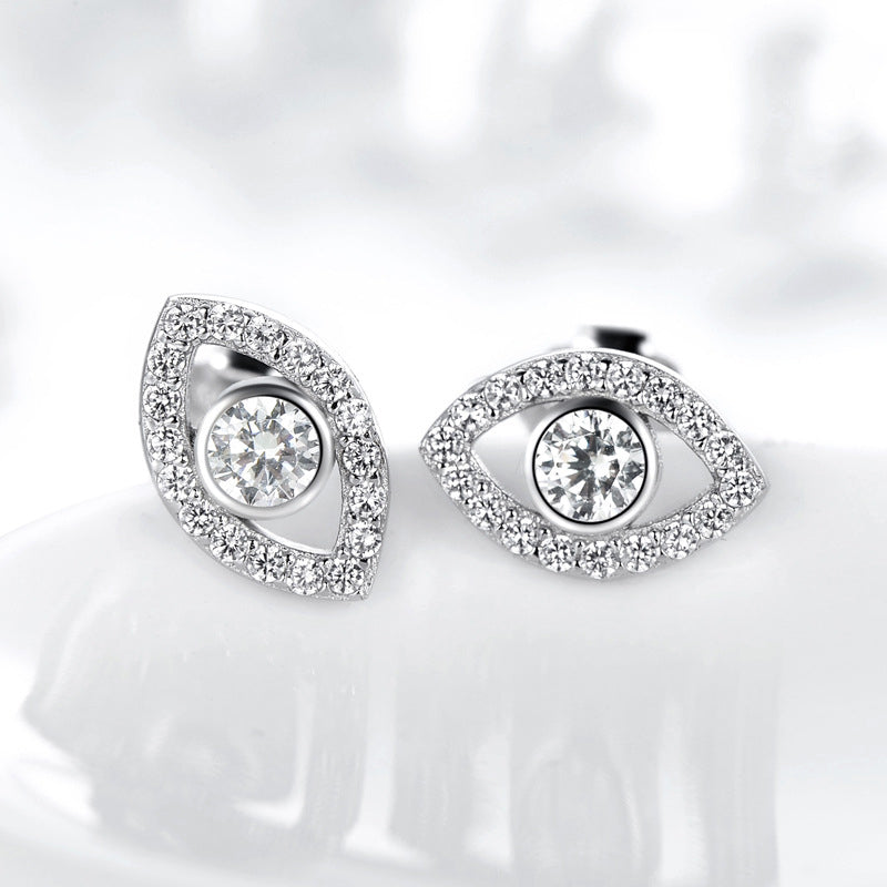 Orecchini a bottone con simbolo del malocchio in argento sterling 925 Buddha Stones