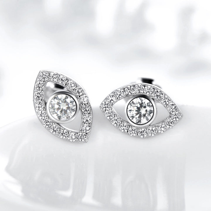 Orecchini a bottone con simbolo del malocchio in argento sterling 925 Buddha Stones