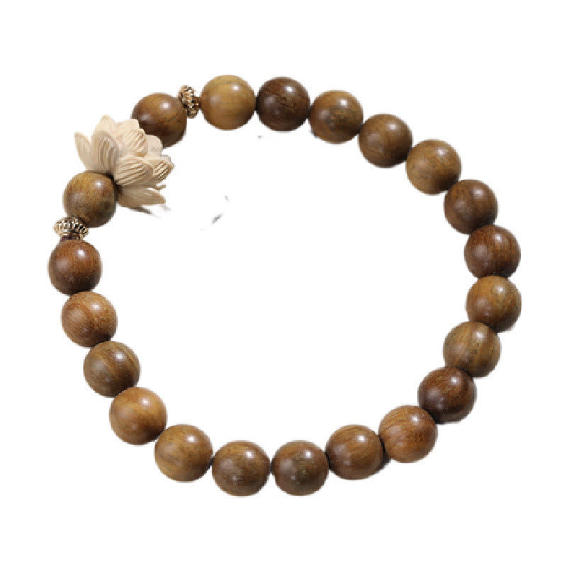Braccialetto rilassante Buddha Stones Sandalo verde Bosso Loto