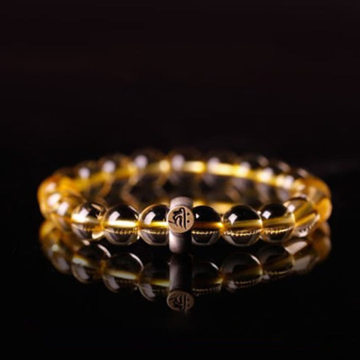 Braccialetto di protezione in argento sterling 925 con zodiaco cinese e Buddha natale in citrino