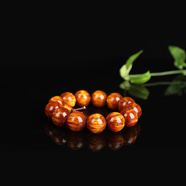Buddha Stones Golden Sea Willow Braccialetto Mala Successo Positivo
