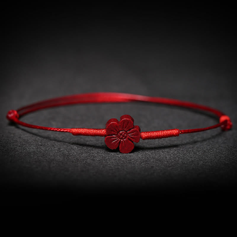 Braccialetto intrecciato con benedizione di Buddha Stones , fatto a mano, con fiore di prugna, quadrifoglio, PiXiu, loto, pesce koi, cinabro