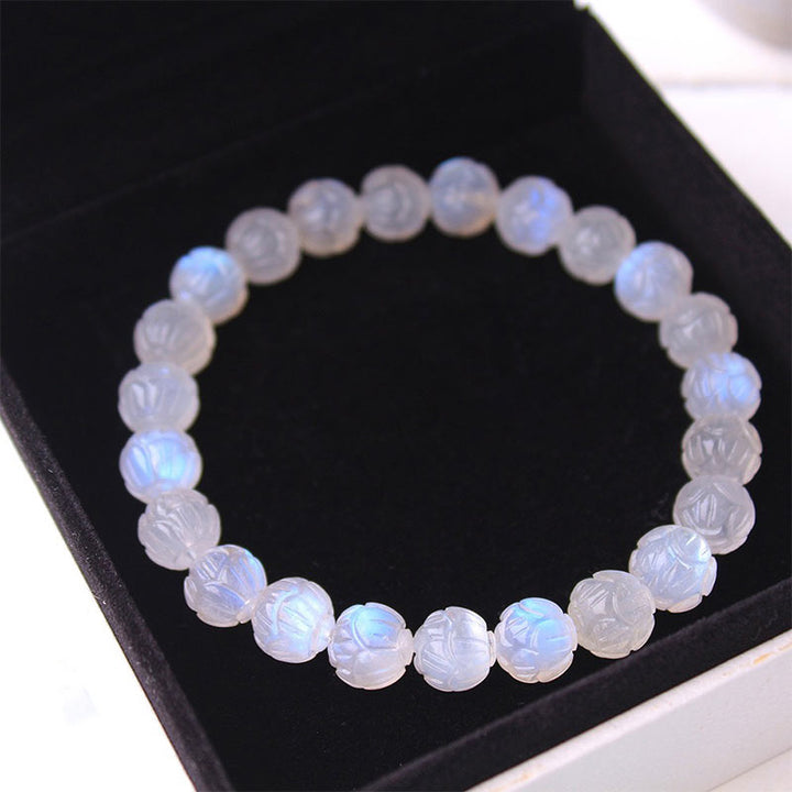 Bracciale Buddha Stones Natural Moonstone Lotus Love