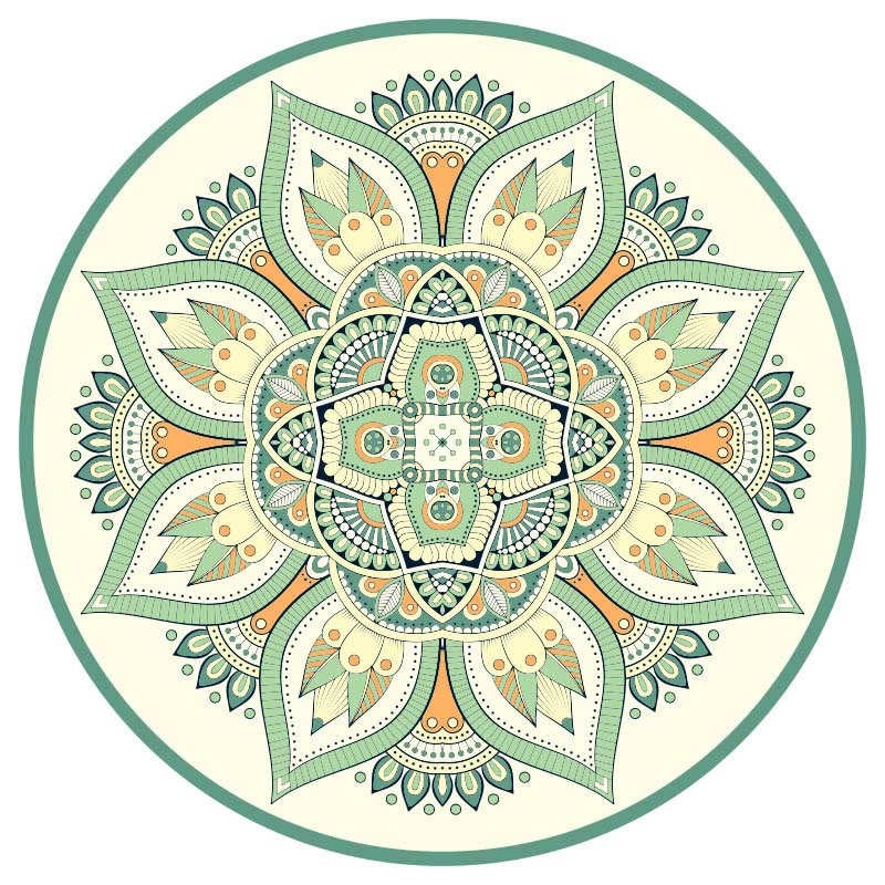 Buddha Stones Tibetano Lotus Mandala Illuminazione Pieghevole Tappetino da Yoga in Gomma Naturale Decorazione