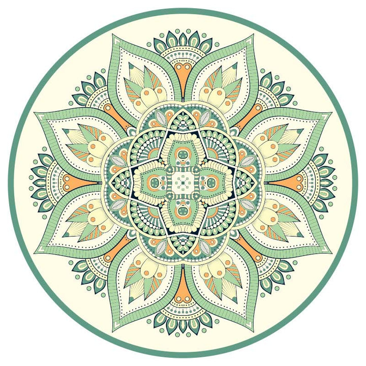 Buddha Stones Tibetano Lotus Mandala Illuminazione Pieghevole Tappetino da Yoga in Gomma Naturale Decorazione