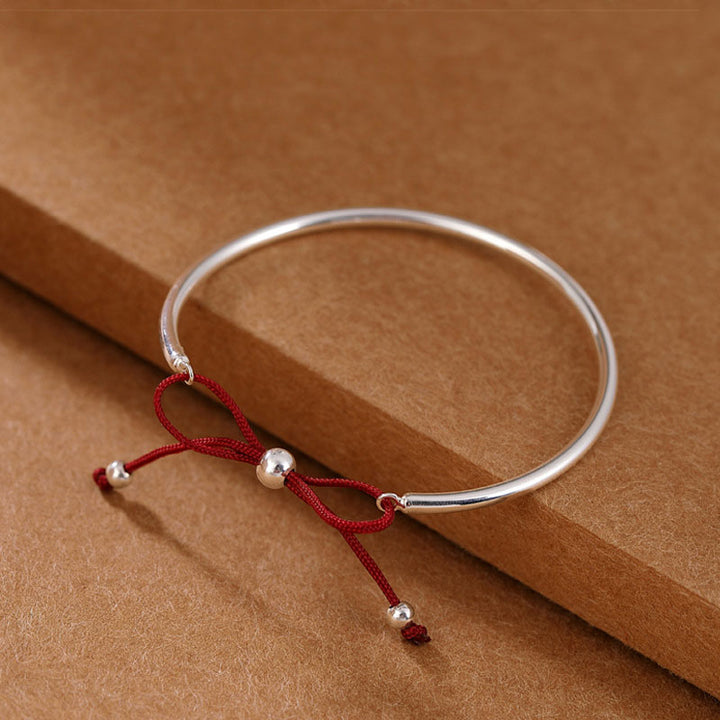 Braccialetto con nodo curativo in corda rossa in argento sterling 925 Buddha Stones