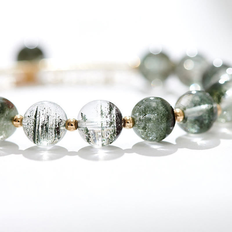 Braccialetto con ciondolo Buddha Stones Green Phantom Crystal Confidence