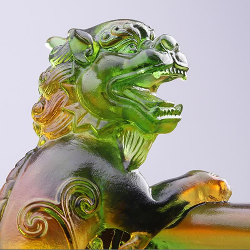 Ciotola del tesoro PiXiu in cristallo Liuli fatta a mano, pezzo d'arte, decorazione per la casa - image 4